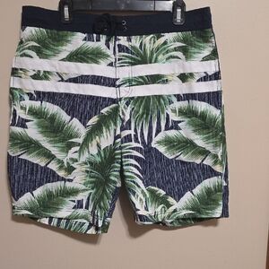 Tropical Palm Print Men's Swim Shorts